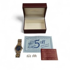 Rotary Watch Blue Gents  Two-Tone 9ct Full Set With Box Women's - Preloved