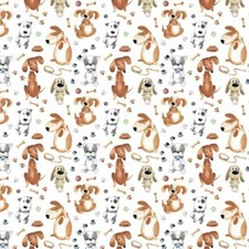 100 cotton fabric - cotton, dogs