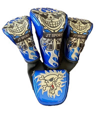 JT Sports King Skull Design Long Neck Golf Headcover Set
