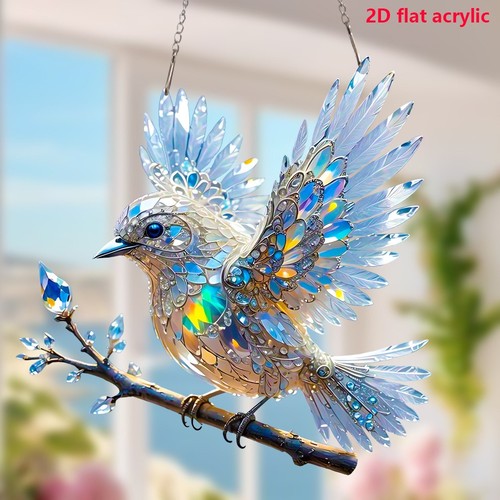 Acrylic window stained birds - window,