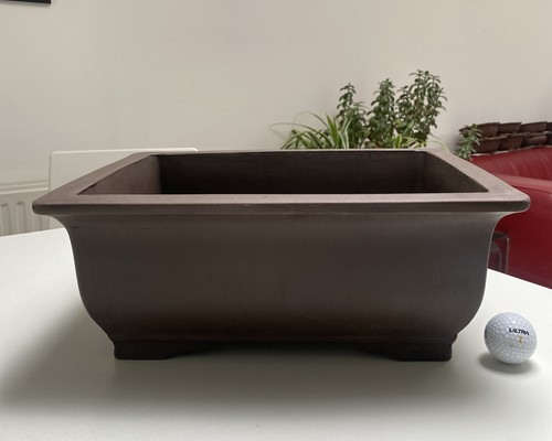 New deep large unglazed bonsai - unglazed,