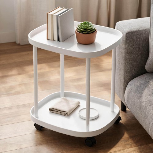 Tier rolling side table end - side,