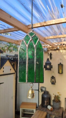Mini green stained glass - stained, arch