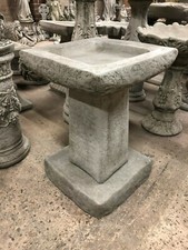Bird Bath Chunky stone square 3 piece ,Garden stone ornaments concrete statues