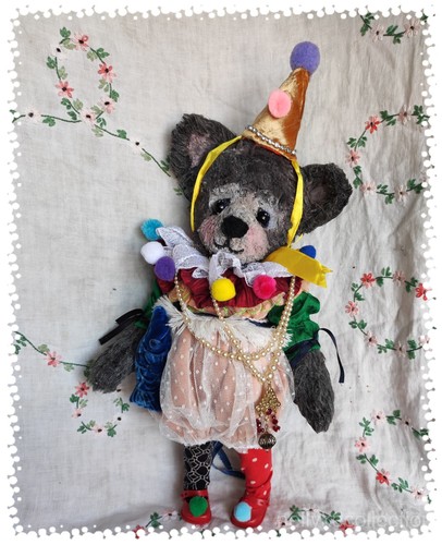 Teddy bear clown doll in - teddy, 🎪