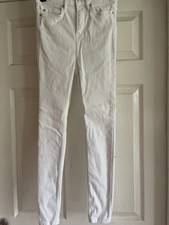 Ladies Tesco F&F Jeans White Size 6 Used