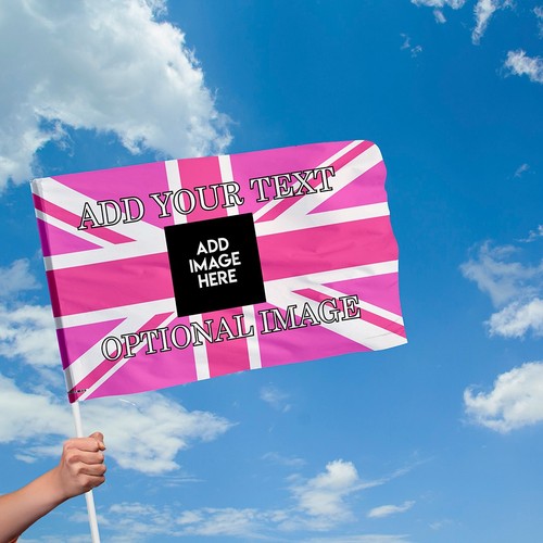 Pink union jack flag with - union,