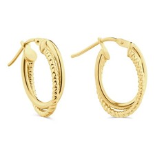 9ct Gold Entwine Hoop Earrings