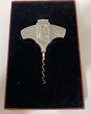 Konge Tinn Corkscrew Royal Pewter Viking Embossed Made in Norway
