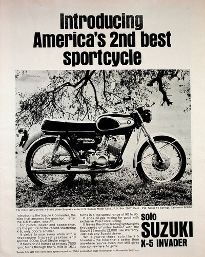 1967 suzuki invader - suzuki, x-5