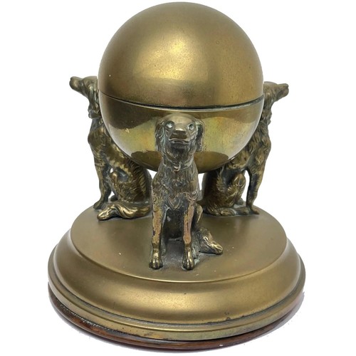 Victorian solid brass inkwell - victorian,
