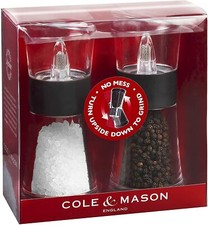 Cole And Mason Inverta Upside Down Salt And Pepper Mill Set Black H581580
