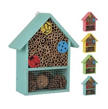 Wooden Insect Bee House Natural Wood Bug Hotel Ladybird Shelter Garden Nest Box