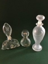 3 Vintage Avon Glass Perfume Bottles. Empty