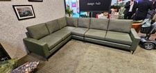 L-Shape Corner Sofa (3 Sections) in 'Moss' Green Colour, Ex-Display Model