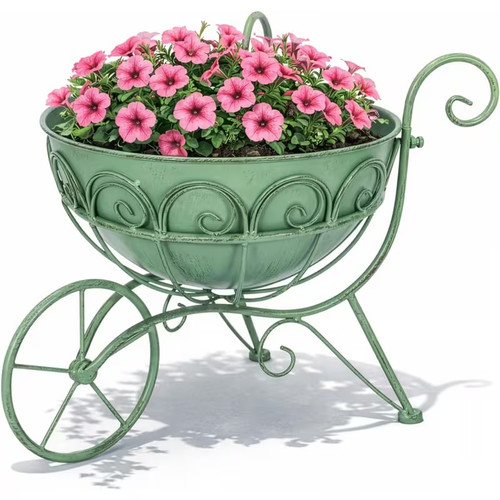 Vintage metal wheelbarrow - metal,