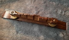 Mid-late 1950s GIBSON Archtop ROSEWOOD BRIDGE & SADDLE w/brass Wheels + Posts