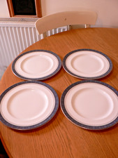 4 ROYAL DOULTON "SHERBROOKE" DINNER PLATES. 10.5".
