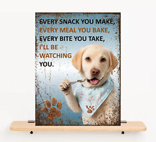 Funny Gold Labrador Dog metal wall sign every snack kitchen dog  plaque