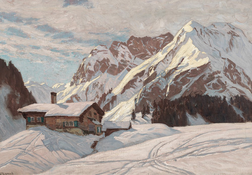 Alpine chalet winter - chalet,