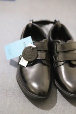 M&S boys black leather smart