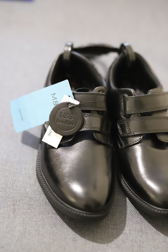 Boys black leather - m&s, smart