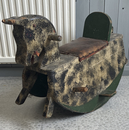 Vintage wooden rocking horse - wooden,
