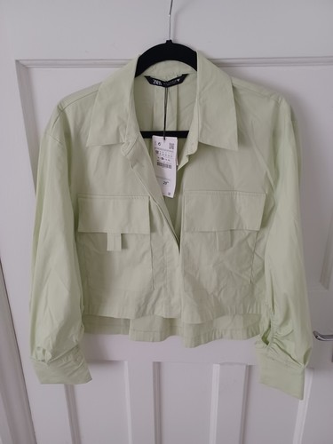Pale green zara cropped shirt - zara,