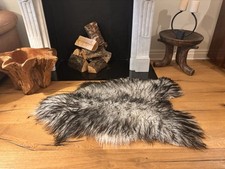 Genuine Sheepskin Rug In Grey