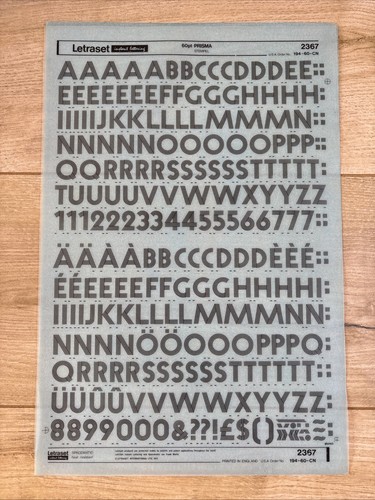 Letraset rub transfer - on,
