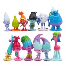 12Pcs DREAMWORKS Trolls Branch 2" Action Figures Model cake Topper Toys Doll