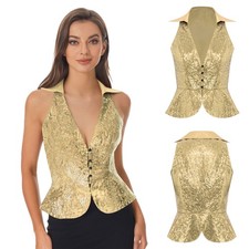 Women Sparkly V Neck Dressy