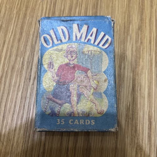 Vintage old maid - card,