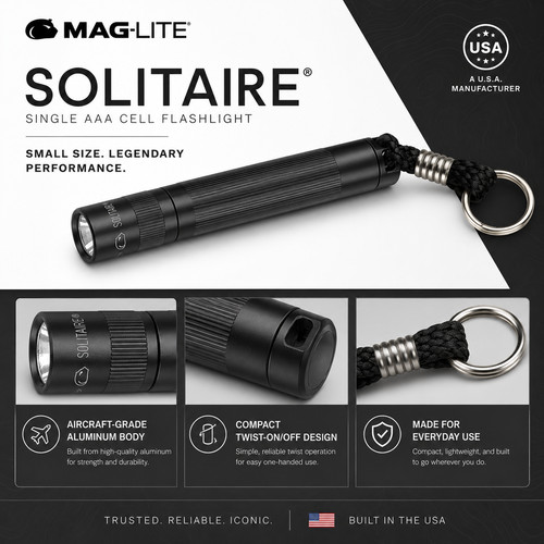 Maglite solitaire black - black, aaa