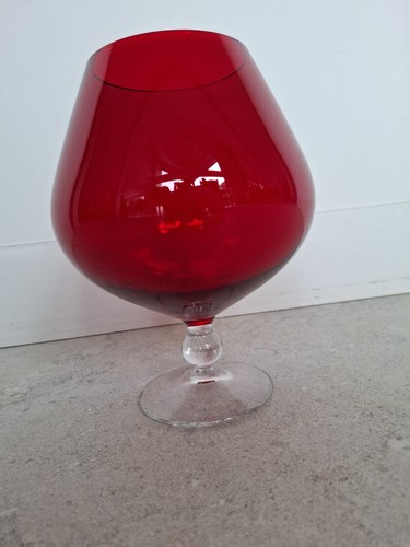 Vintage red brandy glass - vintage,