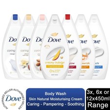 Dove Body Wash Moisturising Cream Caring/Pampering/Soothing 3x, 6x or 12x, 450ml
