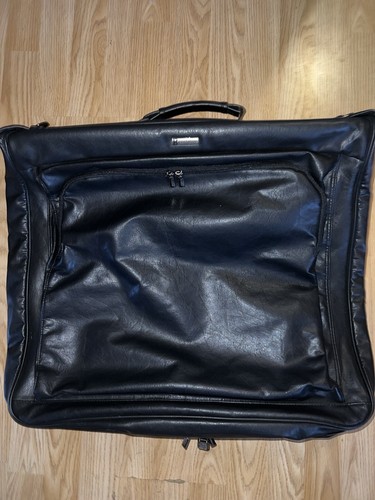 Faux leather suit carrier - leather,
