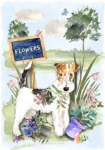 Wire fox terrier dog - fox, 6")