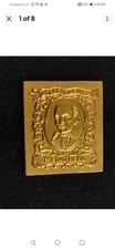 Vintage Franklin Mint Mexico Sterling Silver Postage Stamp Ingot 24ct Gold Plate