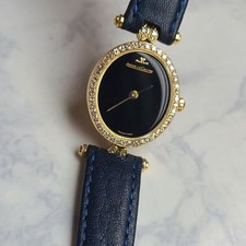 Jaeger Lecoultre Art Deco Diamond Black 18K Gold Women's Watch