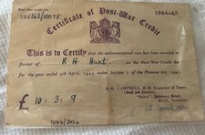 RARE POST WAR CERTIFICATE OF