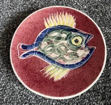 Vintage Jo Lester Isle Of Wight Pottery Stylised Fish Pin Tray