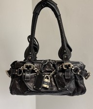 Chloe Small Paddington Shoulder Bag in Metallic Bronze and Black