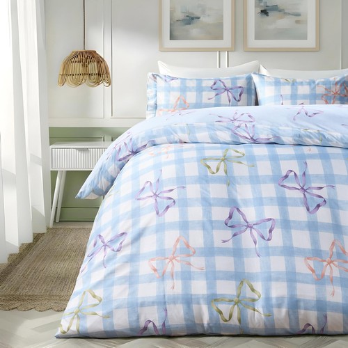 Ohs bow gingham bedding set - ohs,