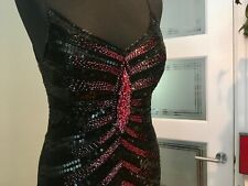 Sagaie designer party cocktail dress, sequins, hourglass, size 8
