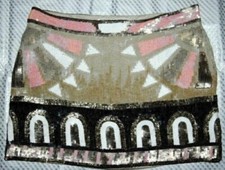 ALL SAINTS Spitalfields Vintage sequin Hand Embellished Mini Skirt size 10