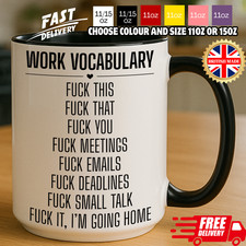 Funny Work Mug | Rude Office Coffee Cup | Sweary Adult Novelty Gift for Coworker