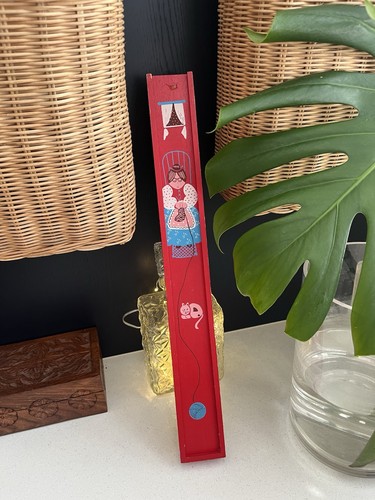 Vintage red wooden knitting - vintage,