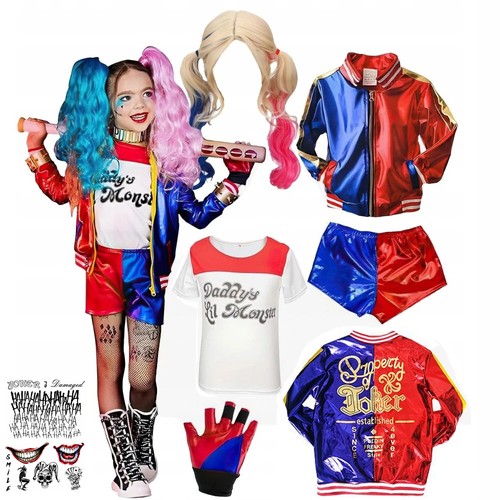 4pcs kids outfit harley quinn - outfit,