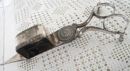 Antique silver plated candle - antique,